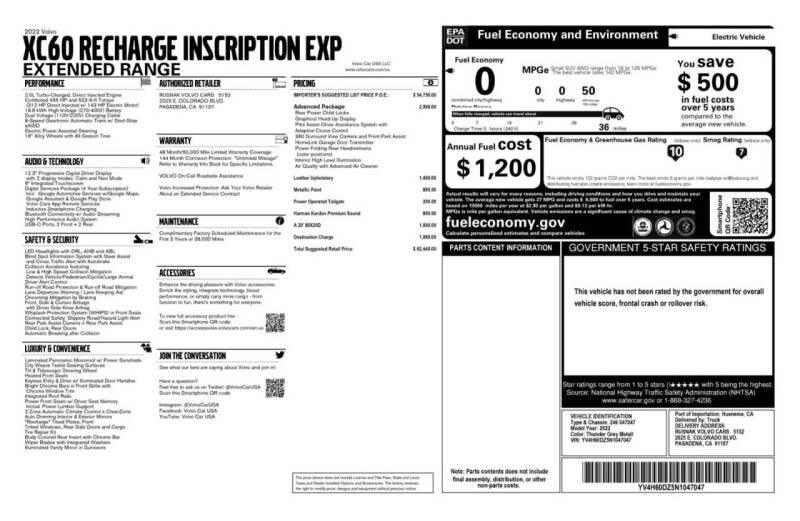 2022 Volvo XC60 Recharge T8 Inscription Expression