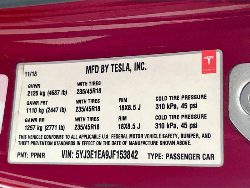 2018 Tesla Model 3 Mid Range