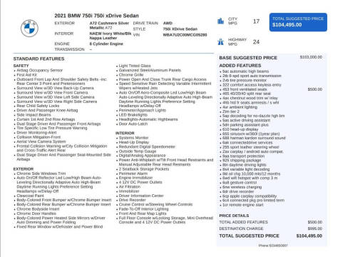 2021 BMW 7 Series 750i xDrive