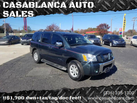 2004 Nissan Armada for sale at CASABLANCA AUTO SALES in Greensboro NC