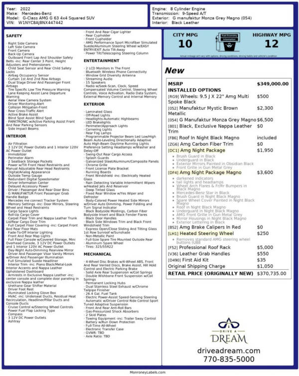 2022 Mercedes-Benz G-Class AMG G 63 4x4 Squared