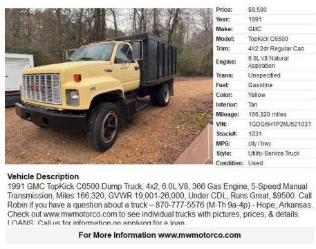 1991 GMC TopKick C6500