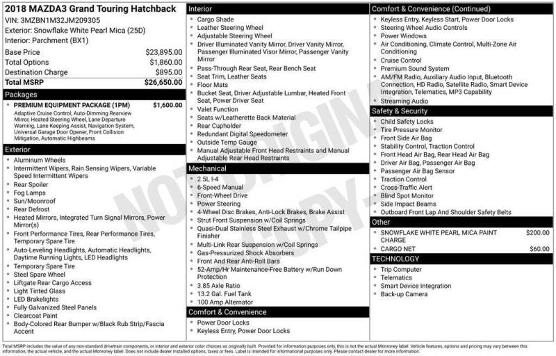 2018 Mazda MAZDA3 Grand Touring