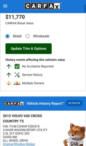2015 Volvo V60 Cross Country T5