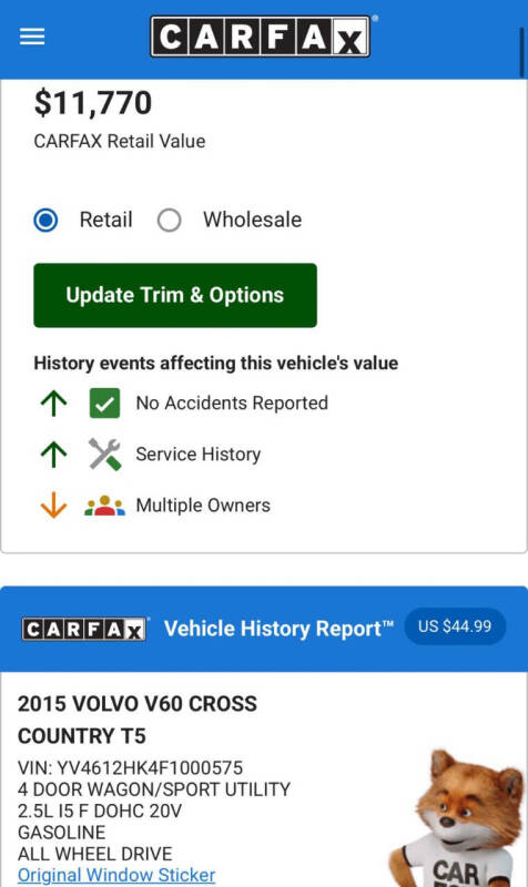 2015 Volvo V60 Cross Country T5