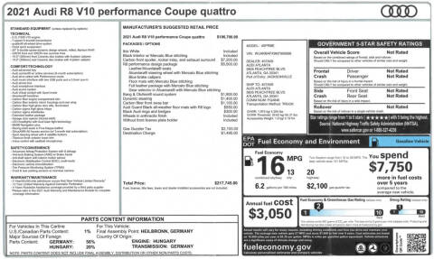2021 Audi R8 5.2 quattro V10 performance