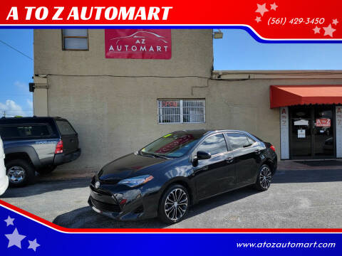 2017 Toyota Corolla for sale at A TO Z  AUTOMART in West Palm Beach FL