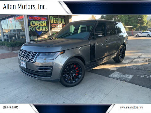 2018 Land Rover Range Rover for sale at Allen Motors, Inc. in Thousand Oaks CA