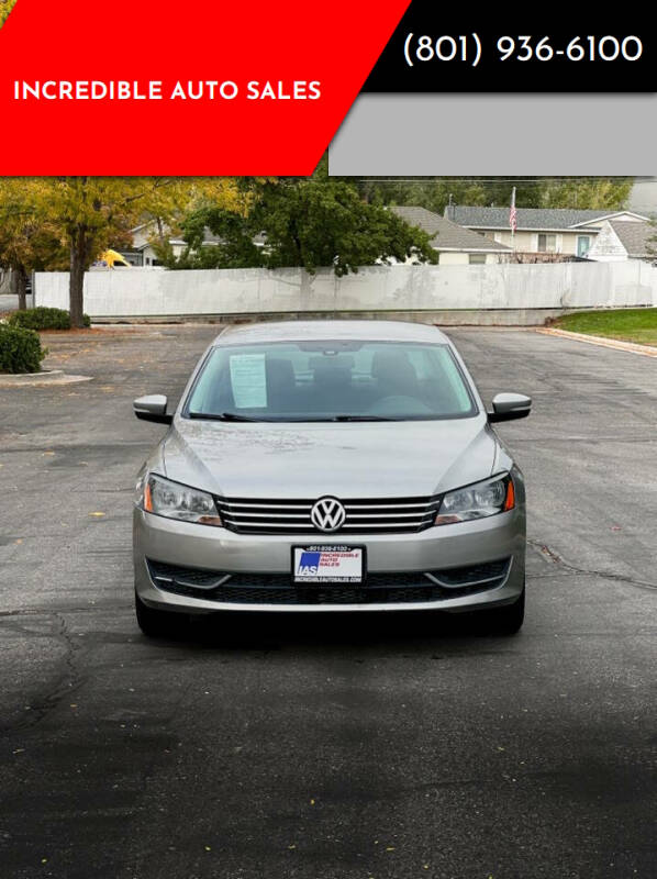 2013 Volkswagen Passat for sale at INCREDIBLE AUTO SALES in Bountiful UT