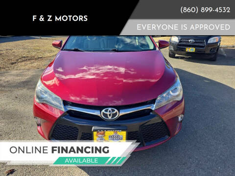 2016 Toyota Camry for sale at F & Z MOTORS in Vernon Rockville CT