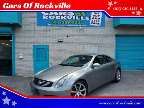2004 Infiniti G35 for sale at Cars Of Rockville in Rockville MD