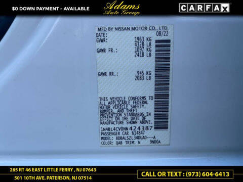 2022 Nissan Altima 2.5 SR