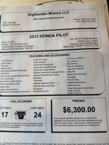 2013 Honda Pilot Touring