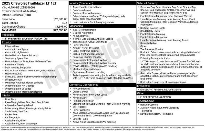 2025 Chevrolet TrailBlazer LT