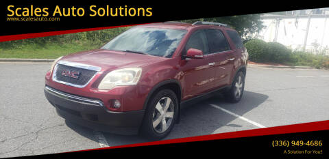 2010 GMC Acadia for sale at Scales Auto Solutions in Madison NC
