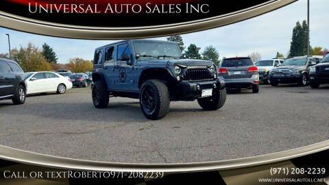 2015 Jeep Wrangler Unlimited for sale at Universal Auto Sales Inc in Salem OR