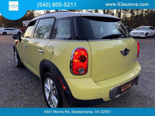 2011 MINI Cooper Countryman for sale at 63 Auto Inc in Spotsylvania, VA