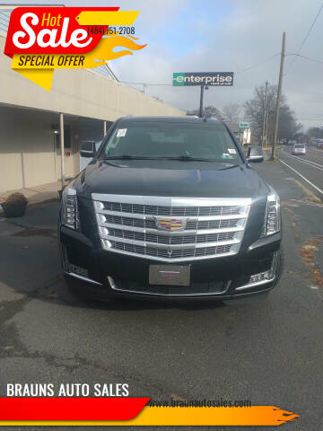 2017 Cadillac Escalade for sale at BRAUNS AUTO SALES in Pottstown PA