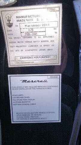 2012 Maserati Gran Turismo