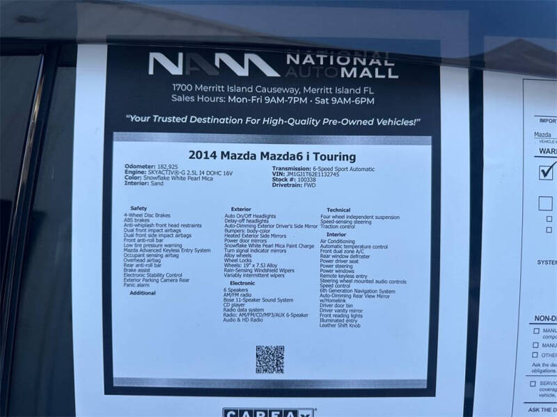 2014 Mazda MAZDA6 i Touring