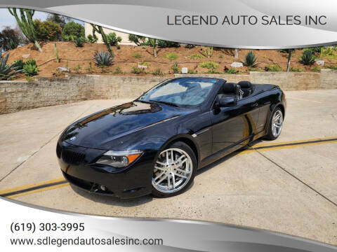 2004 BMW 6 Series for sale at Legend Auto Sales Inc in Lemon Grove CA