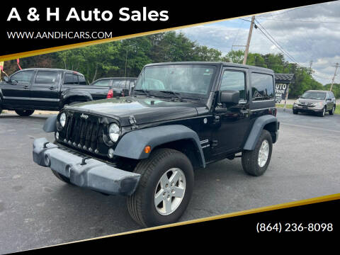 2015 Jeep Wrangler for sale at A & H Auto Sales in Greenville SC