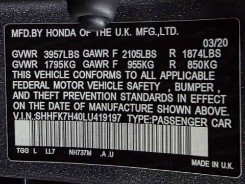 2020 Honda Civic Sport