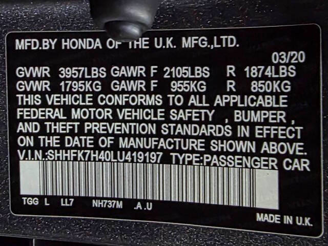 2020 Honda Civic Sport