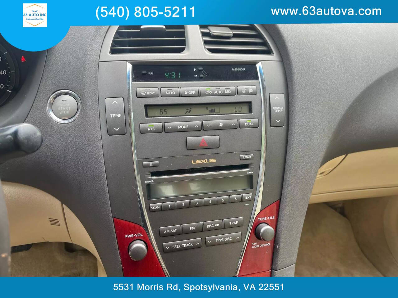 2008 Lexus ES 350 for sale at 63 Auto Inc in Spotsylvania, VA