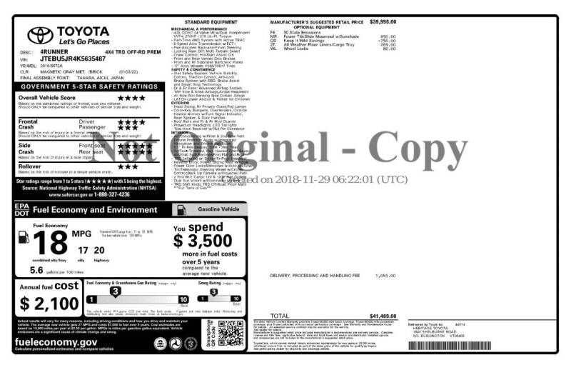 2019 Toyota 4Runner TRD Off-Road Premium