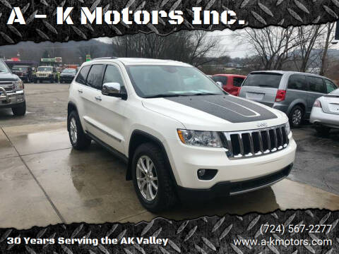 2011 Jeep Grand Cherokee for sale at A - K Motors Inc. in Vandergrift PA