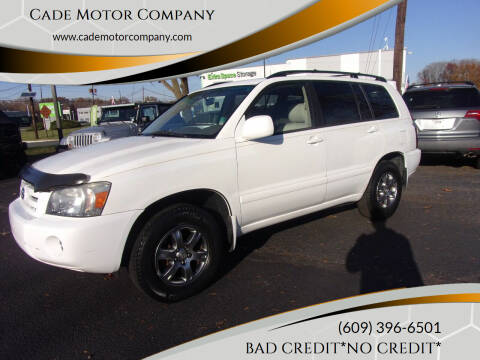 2007 Toyota Highlander for sale at Cade Motor Company in Lawrenceville NJ