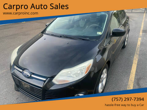 2012 Ford Focus for sale at Carpro Auto Sales in Chesapeake VA