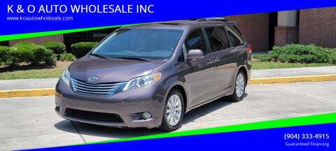 2011 Toyota Sienna for sale at K & O AUTO WHOLESALE INC in Jacksonville FL
