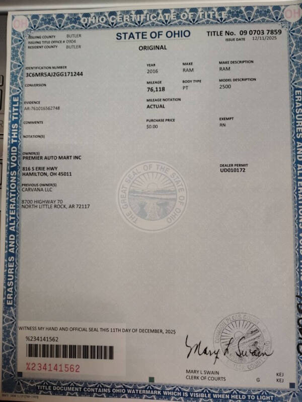 2016 RAM 2500 Tradesman