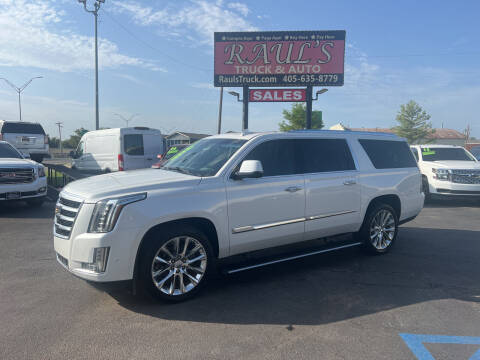 2018 Cadillac Escalade ESV for sale at RAUL'S TRUCK & AUTO SALES, INC in Oklahoma City OK