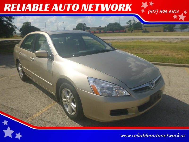 2006 Honda Accord for sale at RELIABLE AUTO NETWORK in Arlington TX