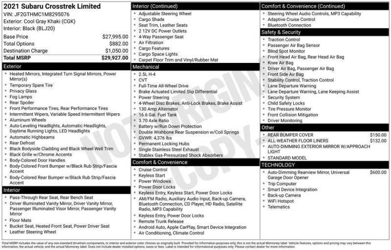 2021 Subaru Crosstrek Limited