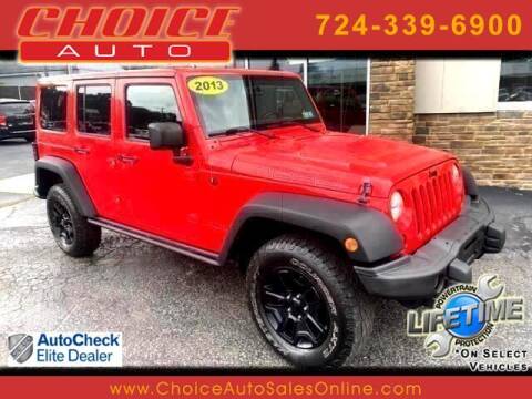 2013 Jeep Wrangler Unlimited for sale at CHOICE AUTO SALES in Murrysville PA
