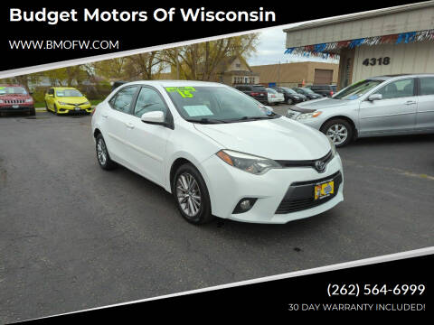 2015 Toyota Corolla for sale at Budget Motors of Wisconsin in Racine WI