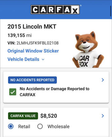 2015 Lincoln MKT