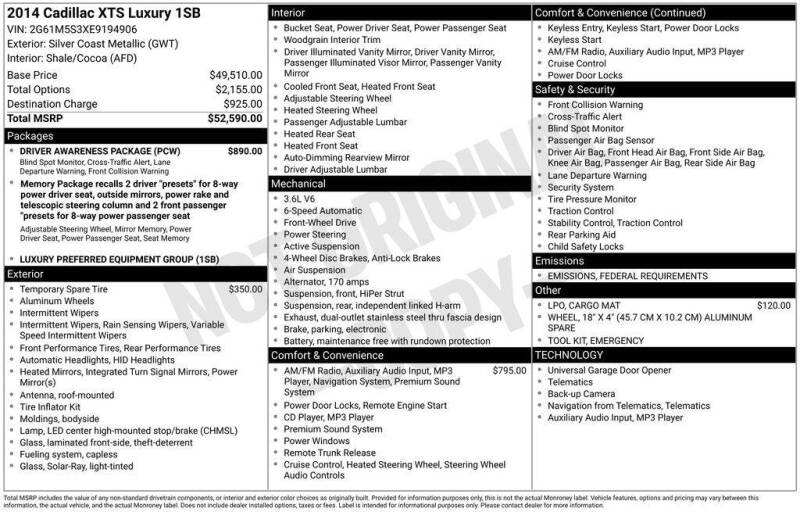 2014 Cadillac XTS Luxury Collection