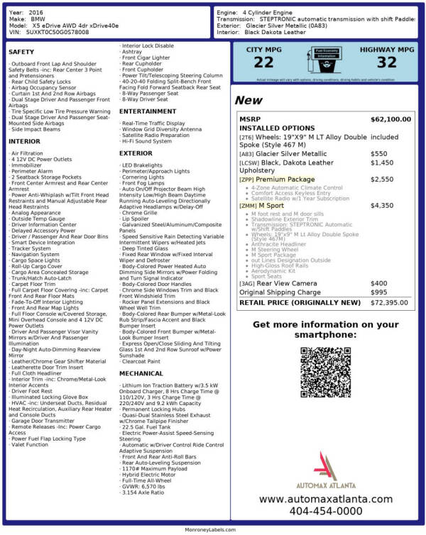 2016 BMW X5 xDrive40e