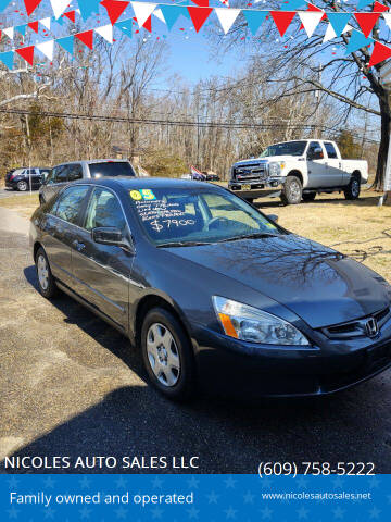 2005 Honda Accord for sale at NICOLES AUTO SALES LLC in Cream Ridge NJ