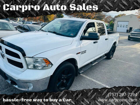 2016 RAM 1500 for sale at Carpro Auto Sales in Chesapeake VA