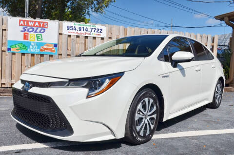 2020 Toyota Corolla Hybrid for sale at ALWAYSSOLD123 INC in Fort Lauderdale FL