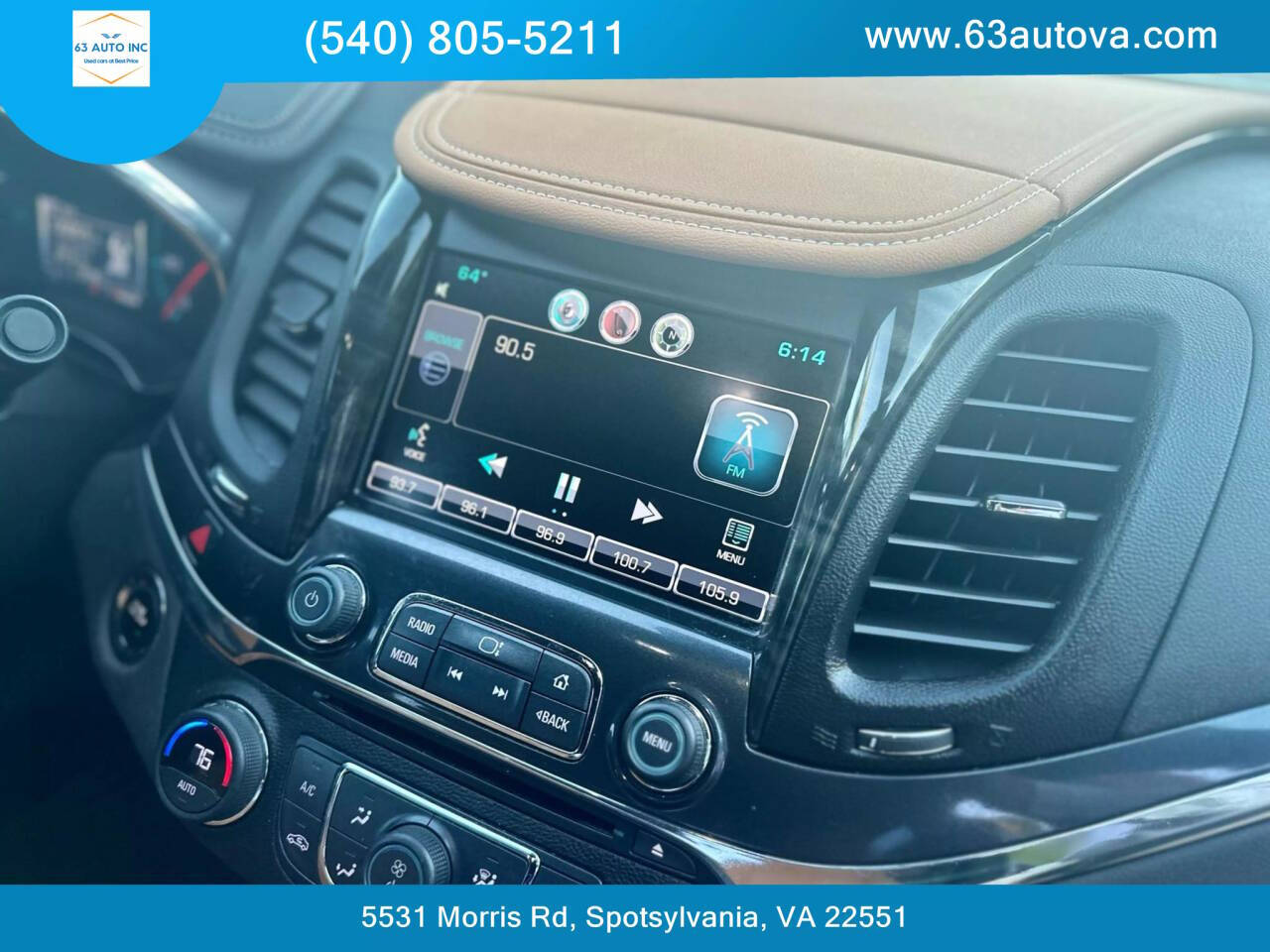 2015 Chevrolet Impala for sale at 63 Auto Inc in Spotsylvania, VA