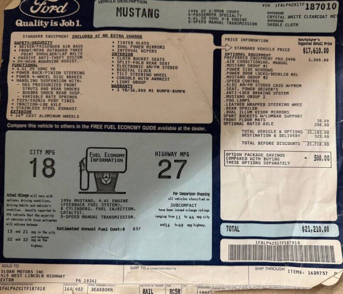 1996 Ford Mustang GT