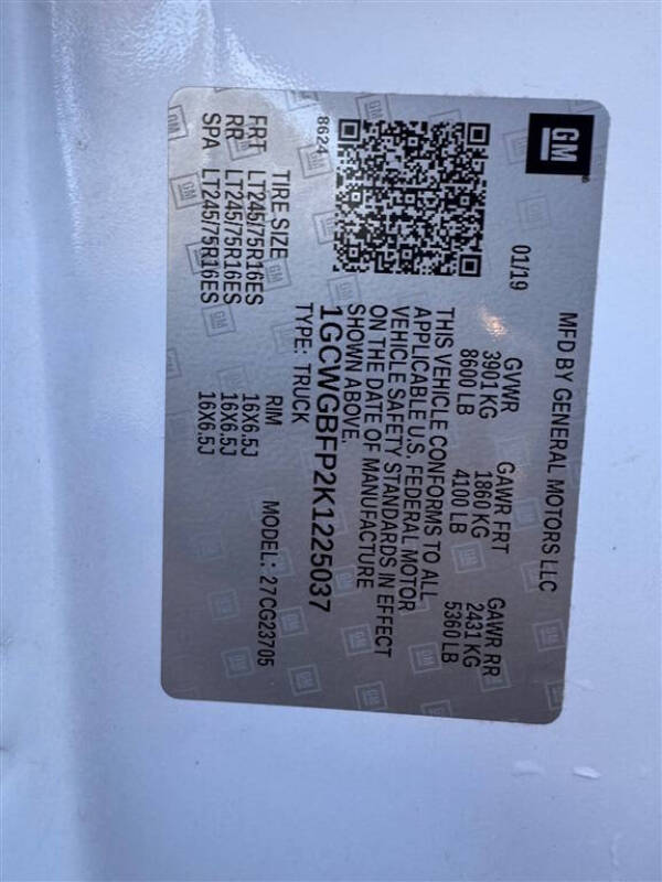 2019 Chevrolet Express 2500