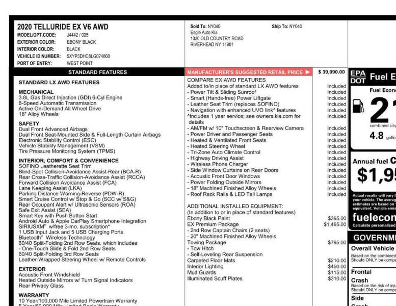 2020 Kia Telluride EX